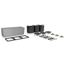 LECHUZA Trio 30 Stone Ζαρντινιέρα 100x32.5x34.5cm Αυτοποτιζόμενη με 3 Κάδους Φύτευσης Γκρι Όψη Φυσική Πέτρα Γερμανίας