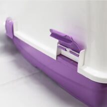 Τουαλέτα Γάτας Κλειστή 38x49.5x40cm Πλαστική Λευκό-Μωβ