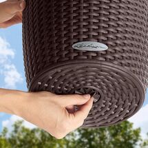 LECHUZA Nido Cottage Κρεμαστή Γλάστρα Ø27x23cm Στρογγυλή Αυτοποτιζόμενη με Δοχείο Φύτευσης Ανοξείδωτο Αξεσουάρ Κρέμασης Μαύρο του Γραφίτη Γερμανίας