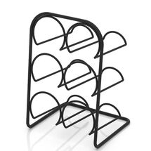 TEKNO-TEL Βάση-Κάβα 6 Φιαλών 22x20x33cm Επιχρωμιωμένο Ατσάλι Μαύρη Matt