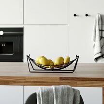 TEKNO-TEL Φρουτιέρα Κρεμαστή Επιτραπέζια 30x16x10cm Επιχρωμιωμένο Ατσάλι Μαύρη Matte