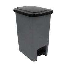 Κάδος Απορριμμάτων 40lt με Πεντάλ 42.5x30x53.5cm Πλαστικός Ασημί