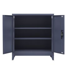 STEELEN Μεταλλική Ντουλάπα 70x40x101cm Πάχους 0.6mm/0.8mm (πάτωμα) Γαλβανιζέ με 2 Ράφια και Ρυθμιζόμενα Πόδια - 3 Αποθηκευτικοί Χώροι Ανθρακί Ματ