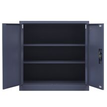 STEELEN Μεταλλική Ντουλάπα 70x40x91cm Πάχους 0.6mm/0.8mm (πάτωμα) Γαλβανιζέ με 2 Ράφια - 3 Αποθηκευτικοί Χώροι ΧΩΡΙΣ ΠΟΔΙΑ Ανθρακί Ματ