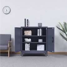 STEELEN Μεταλλική Ντουλάπα 70x40x101cm Πάχους 0.6mm/0.8mm (πάτωμα) Γαλβανιζέ με 2 Ράφια και Ρυθμιζόμενα Πόδια - 3 Αποθηκευτικοί Χώροι Ανθρακί Ματ