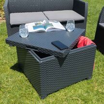 TOOMAX ITALY Καθιστικό-Σαλόνι Κήπου 4 Ατόμων + Τραπέζι Κήπου με Αποθηκευτικό Χώρο Πολυπροπυλένιο Rattan Ανθρακί ARTEMIDE 4 SEATS