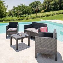 TOOMAX ITALY Καθιστικό-Σαλόνι Κήπου 4 Ατόμων + Τραπέζι Κήπου Πολυπροπυλένιο Rattan Ανθρακί PENELOPE 4 SEATS