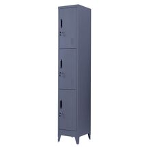 STEELEN Μεταλλική Ντουλάπα - Φοριαμός (Locker) 38x45x191cm 3 Θέσεων 22kg Πάχος 0.4mm 4 Ρυθμιζόμενα Πόδια Ανθρακί Ματ