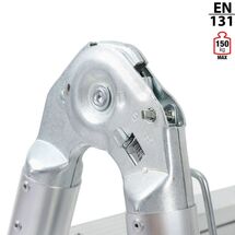 VESTA Διπλή Τηλεσκοπική Σκάλα 3.2m Αλουμινίου με 10 Σκαλιά Βάρος 11kg MAX Αντοχή 150kg EN131 4