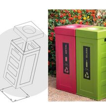 Κάδος Ανακύκλωσης 70lt 30x30x70cm Πλαστικός με Άνοιγμα στο Καπάκι Συναρμολογούμενος CUBO Full Color Μπλε Αιγαίου Ελλάδας