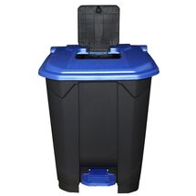 Κάδος Απορριμάτων 50lt 43x41x56cm Πλαστικός 3.8kg με Εσωτερικό Κάδο 36x29x47.5cm + Πεντάλ + Ρόδες + Μικρό Ανοιγόμενο Καπάκι Μαύρο - Μπλε