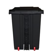 Κάδος Απορριμάτων 50lt 43x41x56cm Πλαστικός 3.8kg με Εσωτερικό Κάδο 36x29x47.5cm + Πεντάλ + Ρόδες + Μικρό Ανοιγόμενο Καπάκι Μαύρο - Μαύρο