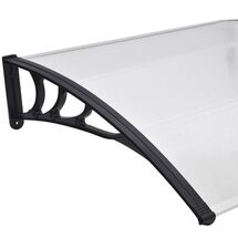 VESTA Στέγαστρο Πόρτας/Παραθύρου 120x100cm Πλαστικό ABS Αλουμίνιο Πάχους 1mm Πολυκαρμπονικό Πάνελ Πάχους 5mm 4.9kg Ανθρακί-Διάφανο