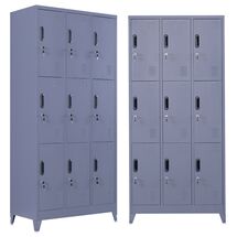 STEELEN Μεταλλική Ντουλάπα - Φοριαμός (Locker) 90x45x195cm 9 Ντουλάπια Πάχος 0.4mm με Ρυθμιζόμενα Πόδια 50kg Ανθρακί Ματ