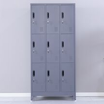 STEELEN Μεταλλική Ντουλάπα - Φοριαμός (Locker) 90x45x195cm 9 Ντουλάπια Πάχος 0.4mm με Ρυθμιζόμενα Πόδια 50kg Ανθρακί Ματ
