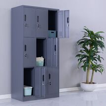 STEELEN Μεταλλική Ντουλάπα - Φοριαμός (Locker) 90x45x185cm 9 Ντουλάπια Πάχος 0.4mm 50kg ΧΩΡΙΣ ΠΟΔΙΑ Ανθρακί Ματ