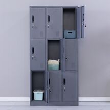 STEELEN Μεταλλική Ντουλάπα - Φοριαμός (Locker) 90x45x185cm 9 Ντουλάπια Πάχος 0.4mm 50kg ΧΩΡΙΣ ΠΟΔΙΑ Ανθρακί Ματ