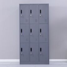 STEELEN Μεταλλική Ντουλάπα - Φοριαμός (Locker) 90x45x185cm 9 Ντουλάπια Πάχος 0.4mm 50kg ΧΩΡΙΣ ΠΟΔΙΑ Ανθρακί Ματ