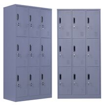 STEELEN Μεταλλική Ντουλάπα - Φοριαμός (Locker) 90x45x185cm 9 Ντουλάπια Πάχος 0.4mm 50kg ΧΩΡΙΣ ΠΟΔΙΑ Ανθρακί Ματ