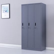 STEELEN Μεταλλική Ντουλάπα - Φοριαμός (Locker) 90x45x185cm 3φυλλη 51kg ΧΩΡΙΣ ΠΟΔΙΑ Πάχος 0.4mm Ανθρακί Ματ