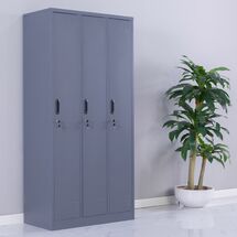 STEELEN Μεταλλική Ντουλάπα - Φοριαμός (Locker) 90x45x185cm 3φυλλη 51kg ΧΩΡΙΣ ΠΟΔΙΑ Πάχος 0.4mm Ανθρακί Ματ