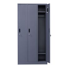 STEELEN Μεταλλική Ντουλάπα - Φοριαμός (Locker) 90x45x185cm 3φυλλη 51kg ΧΩΡΙΣ ΠΟΔΙΑ Πάχος 0.4mm Ανθρακί Ματ