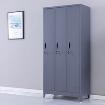 STEELEN Μεταλλική Ντουλάπα - Φοριαμός (Locker) 90x45x195cm 3φυλλη 51kg με Ρυθμιζόμενα Πόδια 9 Αποθηκευτικών Χώρων Πάχος 0.4mm Ανθρακί Ματ