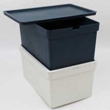 VIOMES Ελλάδας Κουτί Αποθήκευσης 28x18.5x13.5cm Πλαστικό 5lt Βάρος 0.25kg Γκρι/Μπλε Nova