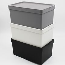 VIOMES Ελλάδας Κουτί Αποθήκευσης 28x18.5x13.5cm Πλαστικό 5lt Βάρος 0.25kg Γκρι/Μπεζ Nova