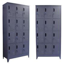 STEELEN Μεταλλική Ντουλάπα - Φοριαμός (Locker) 90x40x195cm 12 Θέσεων με Ρυθμιζόμενα Πόδια 42kg Πάχος 0.4mm Ανθρακί Ματ