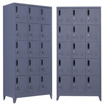 STEELEN Μεταλλική Ντουλάπα - Φοριαμός (Locker) 90x45x190cm 15 Ντουλάπια Πάχος 0.4mm με Ρυθμιζόμενα Πόδια 54kg Ανθρακί Ματ