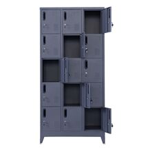 STEELEN Μεταλλική Ντουλάπα - Φοριαμός (Locker) 90x45x190cm 15 Ντουλάπια Πάχος 0.4mm με Ρυθμιζόμενα Πόδια 54kg Ανθρακί Ματ