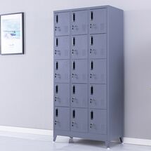 STEELEN Μεταλλική Ντουλάπα - Φοριαμός (Locker) 90x45x190cm 15 Ντουλάπια Πάχος 0.4mm με Ρυθμιζόμενα Πόδια 54kg Ανθρακί Ματ