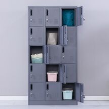 STEELEN Μεταλλική Ντουλάπα - Φοριαμός (Locker) 90x45x180cm 15 Ντουλάπια Πάχος 0.4mm ΧΩΡΙΣ ΠΟΔΙΑ 54kg Ανθρακί Ματ