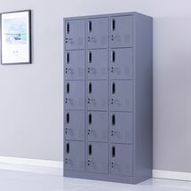 STEELEN Μεταλλική Ντουλάπα - Φοριαμός (Locker) 90x45x180cm 15 Ντουλάπια Πάχος 0.4mm ΧΩΡΙΣ ΠΟΔΙΑ 54kg Ανθρακί Ματ