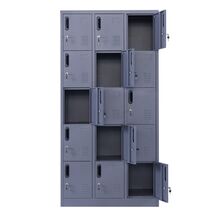 STEELEN Μεταλλική Ντουλάπα - Φοριαμός (Locker) 90x45x180cm 15 Ντουλάπια Πάχος 0.4mm ΧΩΡΙΣ ΠΟΔΙΑ 54kg Ανθρακί Ματ