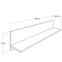 Ράφι Διακοσμητικό με Πλάτη 120x20x25cm Ξύλινο Λευκό Γυαλιστερό 5,8kg RAF11DD
