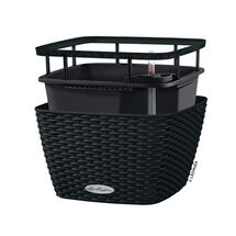 LECHUZA Bacino Cottage 30 Επιδαπέδια Γλάστρα 30x30x18cm Αυτοποτιζόμενη με Δοχείο Φύτευσης Μαύρο του Γραφίτη Γερμανίας