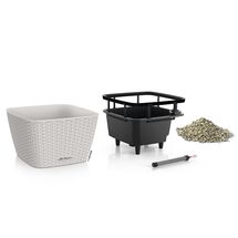 LECHUZA Bacino Cottage 30 Επιδαπέδια Γλάστρα 30x30x18cm Αυτοποτιζόμενη με Δοχείο Φύτευσης Light Grey Γερμανίας