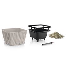 LECHUZA Bacino Cottage 30 Επιδαπέδια Γλάστρα 30x30x18cm Αυτοποτιζόμενη με Δοχείο Φύτευσης SAND BROWN Γερμανίας