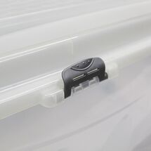 BAMA Ιταλίας Κουτί Αποθήκευσης 80x40x45cm 85lt Πλαστικό με Κλιπς και 4 Ρόδες Διάφανο IPERBOX