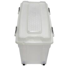 BAMA Ιταλίας Κουτί Αποθήκευσης 80x40x45cm 85lt Πλαστικό με Κλιπς και 4 Ρόδες Διάφανο IPERBOX