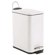VESTA Κάδος Μπάνιου 5lt Ορθογώνιος με Πεντάλ Soft Close 29x14x30cm Καπάκι Slim Μεταλλικός Matte Λευκός