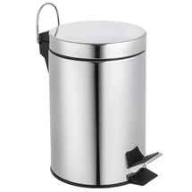 VESTA Κάδος Μπάνιου 7lt με Πεντάλ Ø20.5x32.5cm Ανοξείδωτο Ατσάλι (ΙΝΟΧ) Γυαλιστερό Ασημί