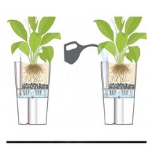 LECHUZA CILINDRO 32 Επιδαπέδια Γλάστρα Ø32x56cm Αυτοποτιζόμενη με Δοχείο Φύτευσης Λευκή Γερμανίας