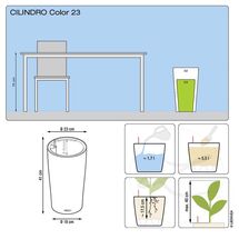 LECHUZA CILINDRO 32 Επιδαπέδια Γλάστρα Ø32x56cm Αυτοποτιζόμενη με Δοχείο Φύτευσης Λευκή Γερμανίας