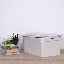 VIOMES Ελλάδας Κουτί Αποθήκευσης 35.5x25.5x22cm Πλαστικό 16lt Βάρος 0.45kg Γκρι/Μπεζ Nova