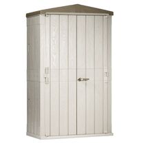 TOOMAX Ιταλίας Αποθήκη Κήπου Βαρέως Τύπου Πλαστική 130x75.6x218.4cm 49kg MASSIF HIGH STORER PLUS TAUPE GREY/BROWN