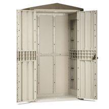 TOOMAX Ιταλίας Αποθήκη Κήπου Βαρέως Τύπου Πλαστική 130x75.6x218.4cm 49kg MASSIF HIGH STORER PLUS TAUPE GREY/BROWN