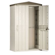 TOOMAX Ιταλίας Αποθήκη Κήπου Βαρέως Τύπου Πλαστική 130x75.6x218.4cm 49kg MASSIF HIGH STORER PLUS TAUPE GREY/BROWN